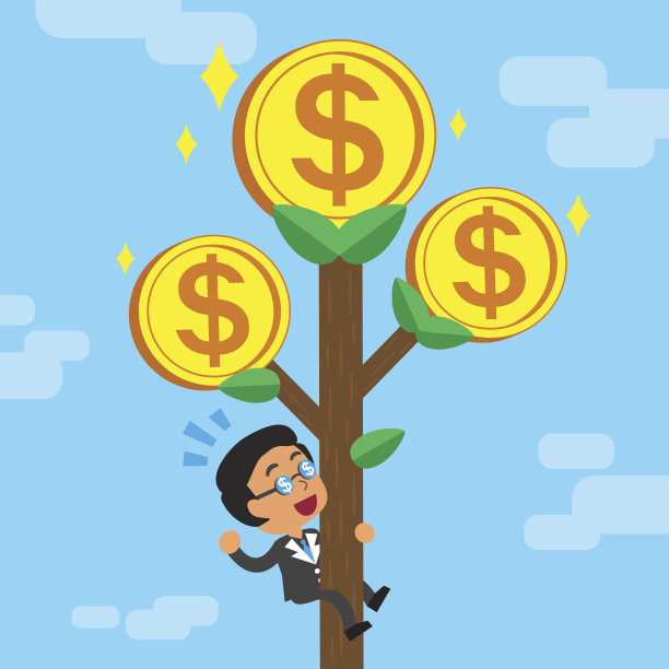 卡通商人爬树图片下载