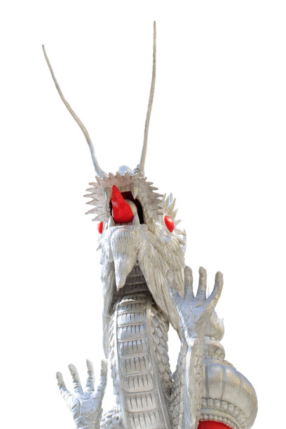 巨大的中国龙在孤立的白色背景上图片下载