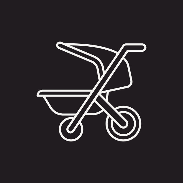 婴儿车线图标图片下载