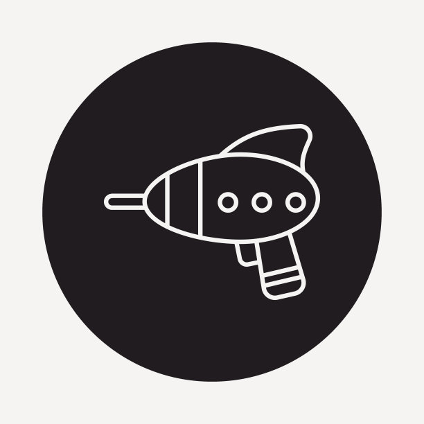 婴儿玩具枪线图标图片下载