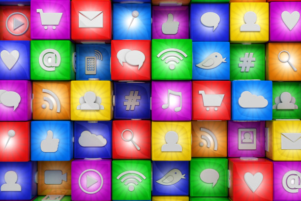 丰富多彩的社交媒体图标图片下载