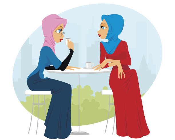 咖啡馆里的两个女孩图片下载