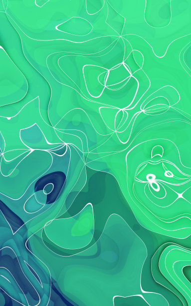 抽象三维几何参数折纸绿色图片下载