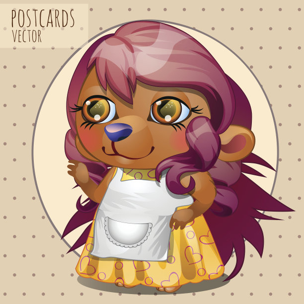 刺猬妈妈，矢量系列卡通图片下载