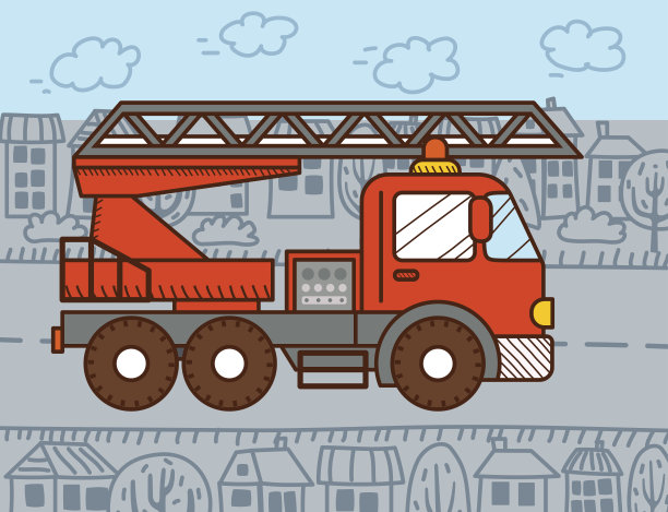 卡通消防车图片下载