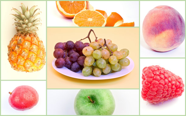 五颜六色的水果拼贴图片下载