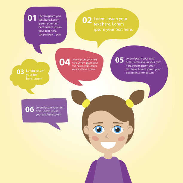 人物图标与多彩的对话讲话气泡。图片下载