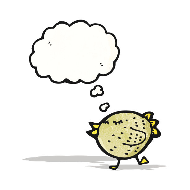 卡通鸟与思想泡泡图片下载