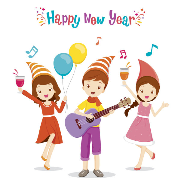 女孩和男孩与派对的乐趣图片下载