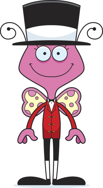 卡通微笑领班蝴蝶图片下载