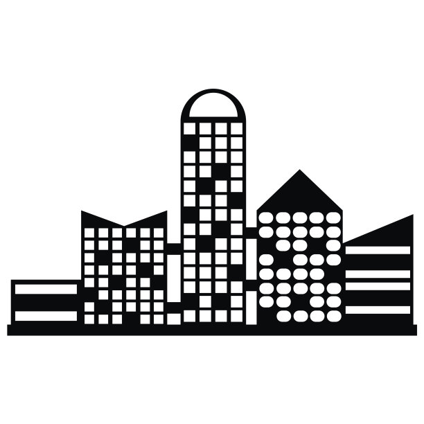 向量黑色城市图标图片下载