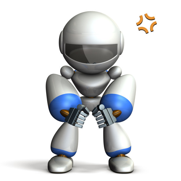 机器人怒目而视，因为生气。图片下载