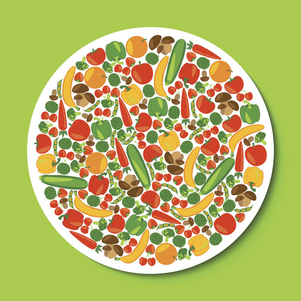 素食者的背景。健康食品。图片下载