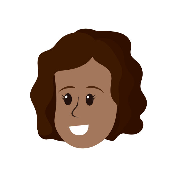 快乐可爱的女人的脸和发型图片下载