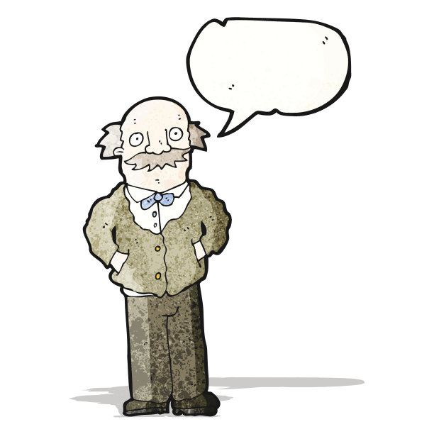 卡通老人与讲话泡泡图片下载