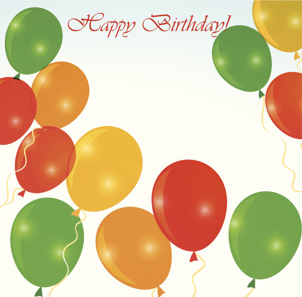 带气球的节日贺卡图片下载