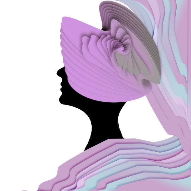 一个模特的剪影戴着花哨的粉色无边帽图片下载