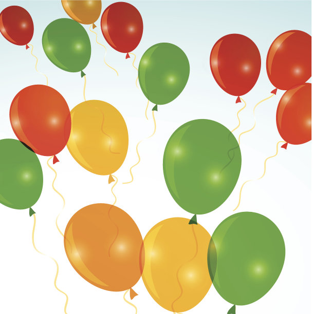 带气球的节日贺卡图片下载