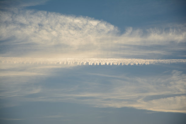 卷云，蓝天和轨迹图片下载