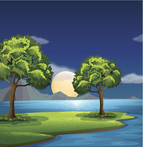 大自然的蓝色和绿色图片下载