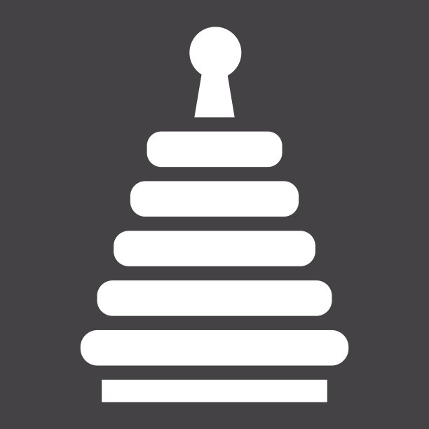 彩虹金字塔玩具固体图标，儿童和玩耍，矢量图形，黑色背景上的填充图案，eps 10。图片下载