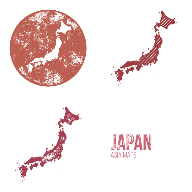 日本垃圾复古地图-亚洲图片下载
