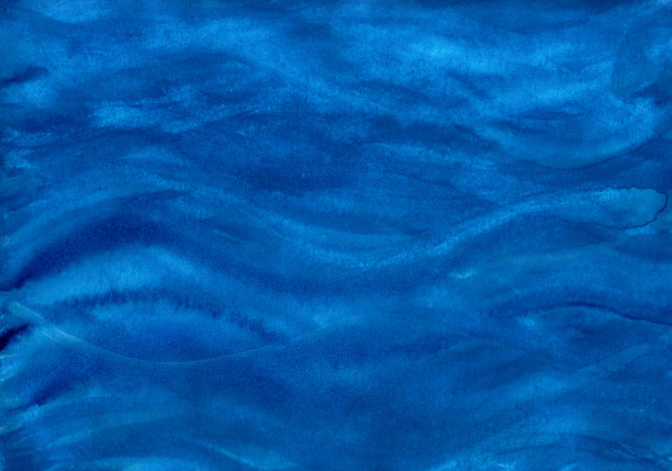 水彩画中的蓝色波浪图片下载