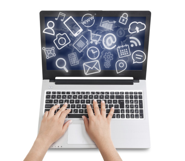 媒体图标从平板电脑上起飞图片下载