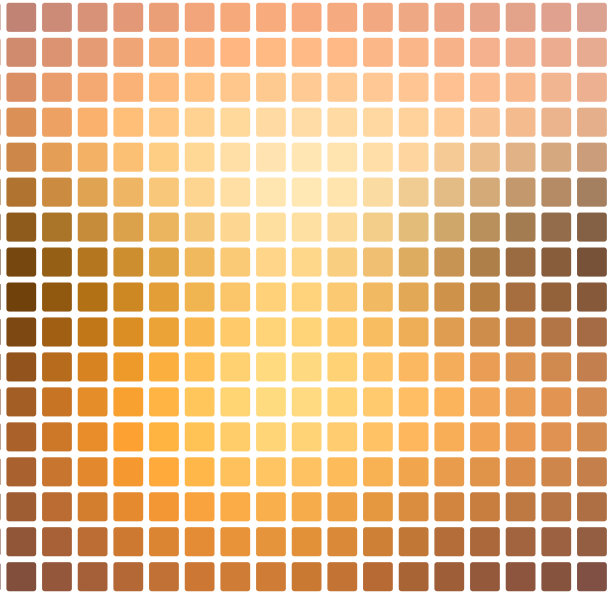 黄色珊瑚，粉红色，黑色的圆形马赛克背景在白色的正方形图片下载