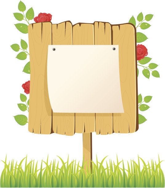 草地上的木旗图片下载