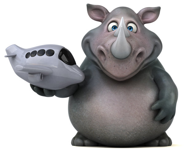 有趣的犀牛- 3D插图图片下载