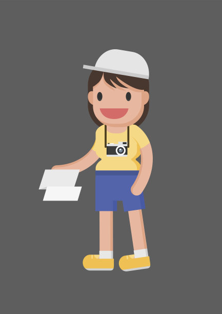 带着相机和地图旅行的年轻女子。图片下载