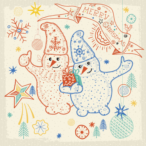 两个快乐的雪人图片下载