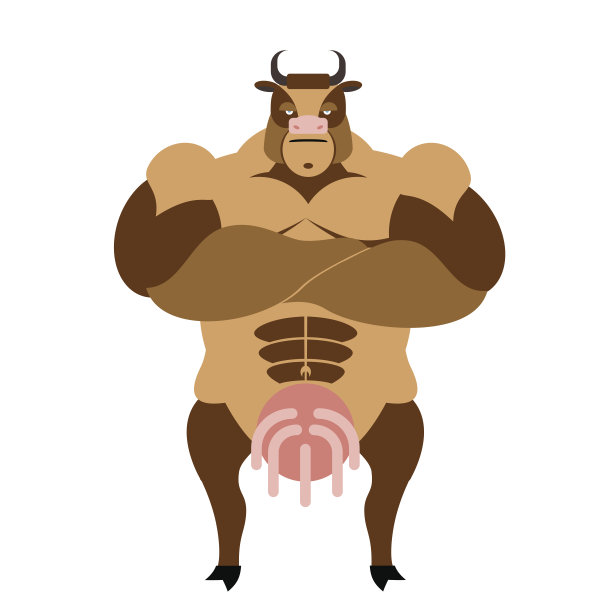 强壮的牛用类固醇。合成代谢的野兽。农场动物图片下载