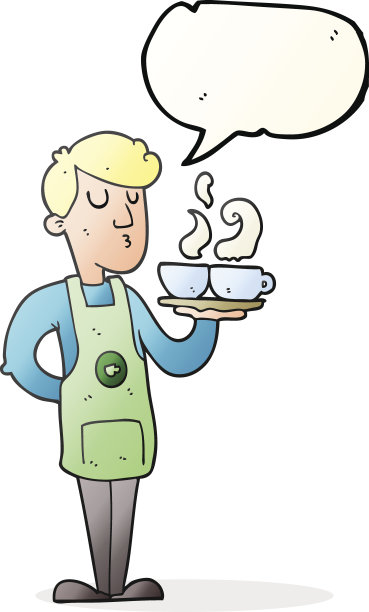 讲话气泡卡通咖啡师提供咖啡图片下载