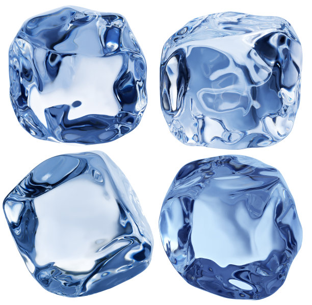 收集的冰块孤立在一个白色的背景图片下载