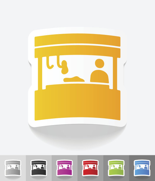 现实的设计元素。柜台后面的售货员图片下载