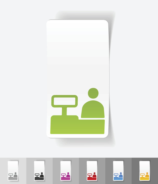 现实的设计元素。柜台后面的售货员图片下载