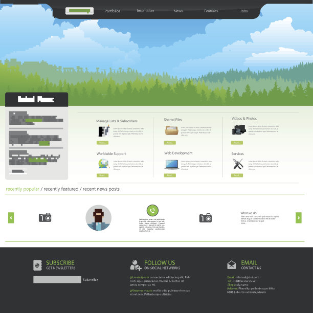 网站模板有山、松林图片下载