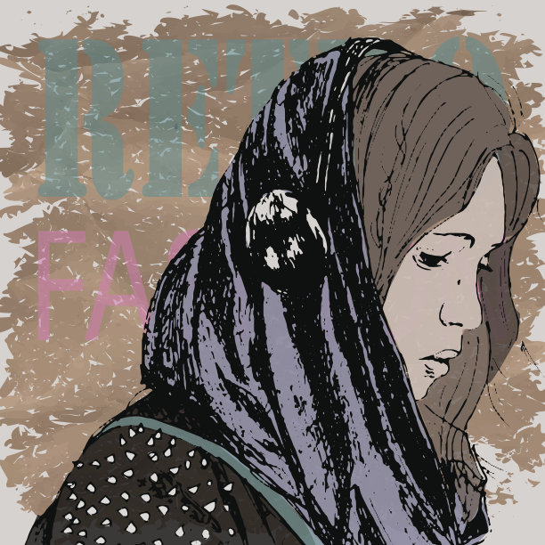 听音乐的年轻女孩。素材图片