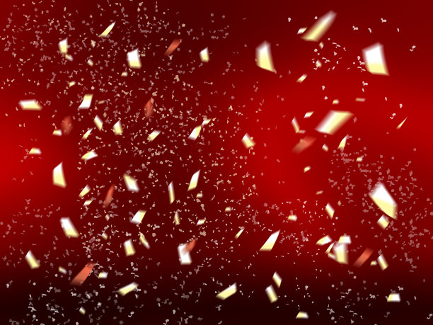 猩红色背景的五彩纸屑图片下载