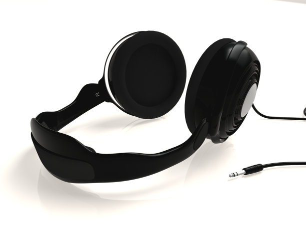 黑色耳机低左上自由度图片下载