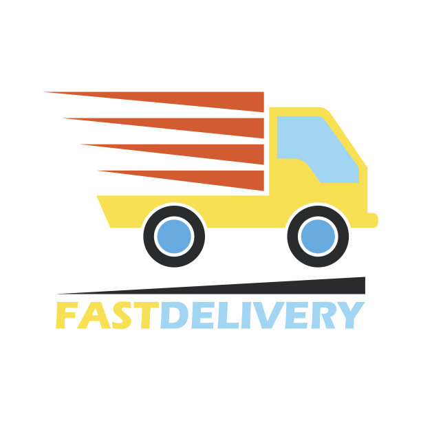 配送理念(免费、快速、外卖)矢量插画图片下载