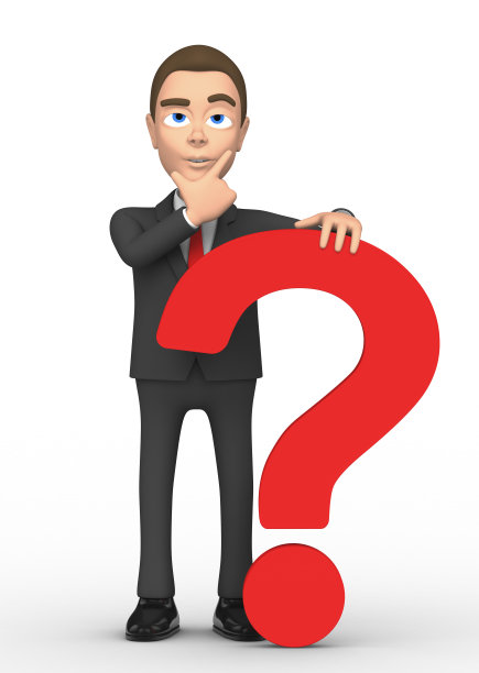 带着问号的沉思的商人图片下载