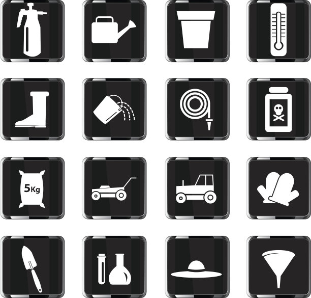 园艺工具图标集图片下载