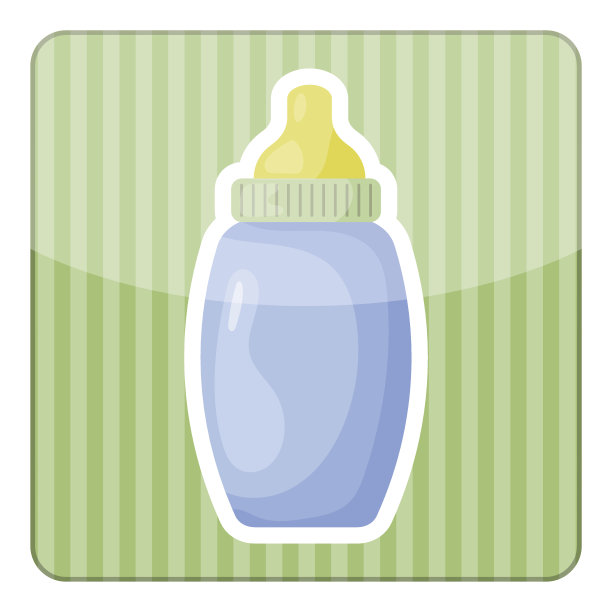 矢量彩色婴儿瓶图标图片下载