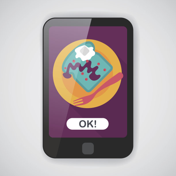 早餐吐司平面图标与长影子，eps10图片下载