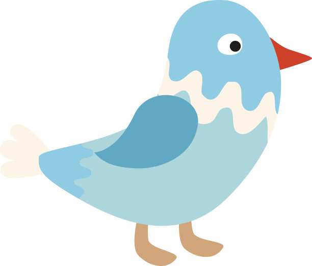 向量小立蓝雀指向它的翅膀图片下载