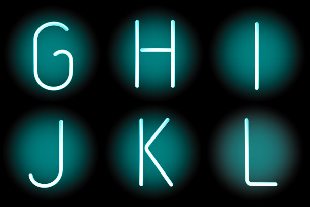 霓虹灯的信件图片下载