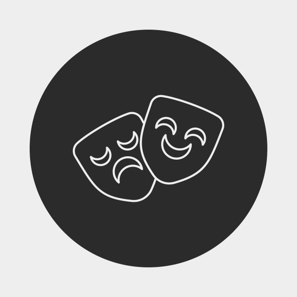 歌剧面具线条图标图片下载
